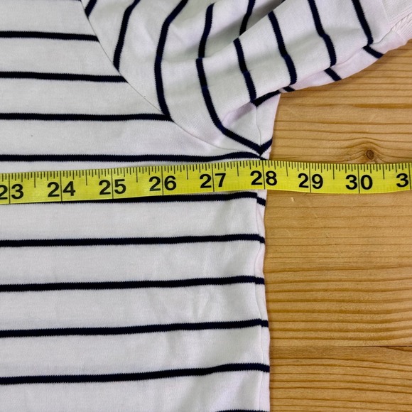 Polo Ralph Lauren White Navy Stripe Polo Shirt 2XB Classic Fit Cotton Top - Picture 6 of 8